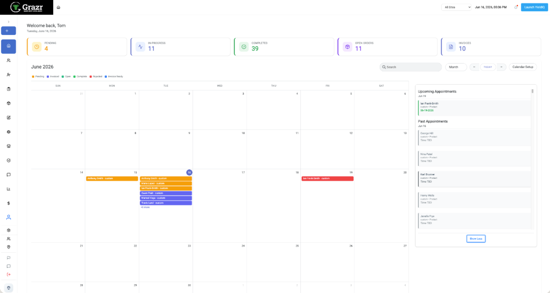 Grazr, plant operations dashboard